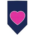 Unconditional Love Pink Swiss Dot Heart Screen Print Bandana Navy Blue large UN847716